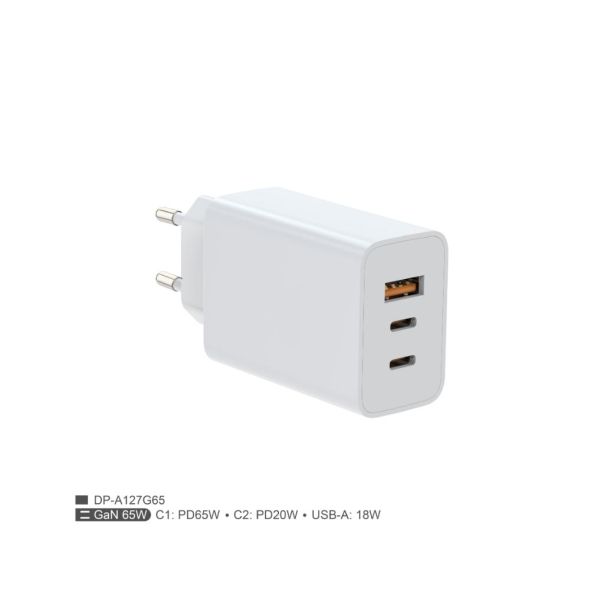 FULMOVA Zidni punjac GAN PD/65W/bela sa USB-C kablom - EP3139969
