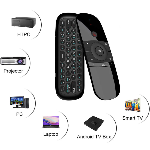Air Mouse wireless tastatura I mis, IR daljinski crni - 207964