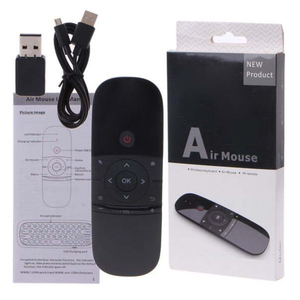 Air Mouse wireless tastatura I mis, IR daljinski crni - 207964