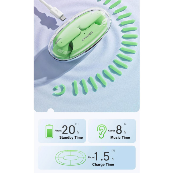 Bluetooth slušalice AirPhones Awei T85 ENC bele - 607760