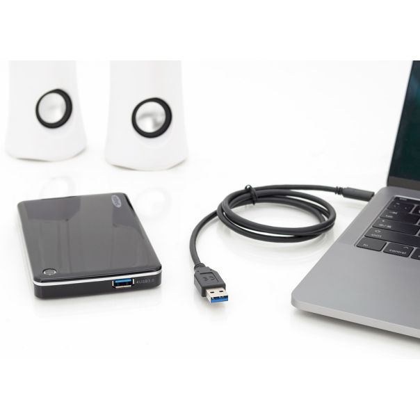 DIGITUS Kabl USB-C na USB-A, AK-300146-010-S, 1m, crna - AK-300146-010-S