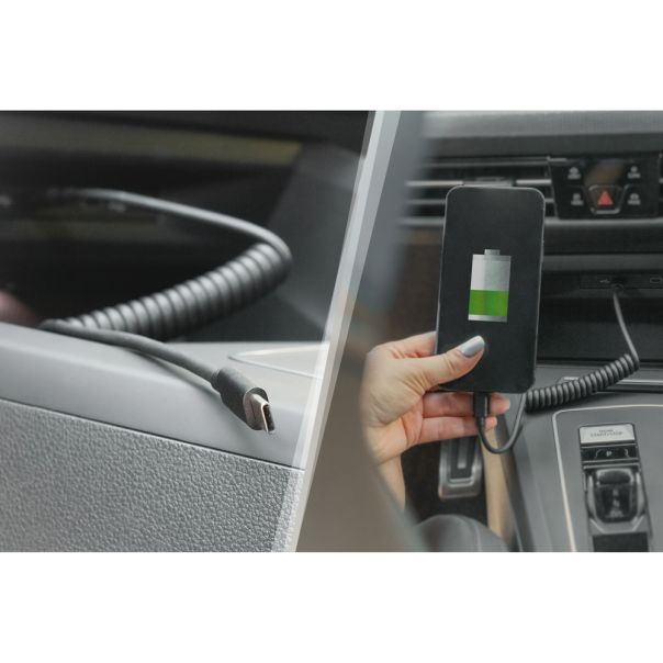 DIGITUS Spiralni kabl USB-C na USB-C 2.0 AK-300431-006-S, 32-100cm, crna - AK-300431-006-S