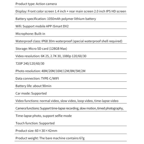 Akciona kamera 6K - 617734