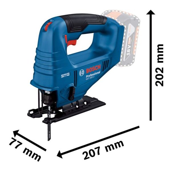 BOSCH Aku ubodna testera GST 183-Li B - bez baterije i punjača 06015B7020 - 06015B7020