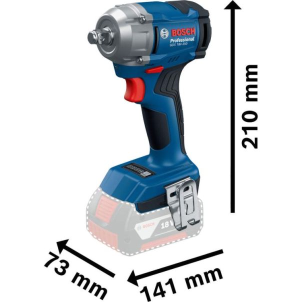 BOSCH Aku udarni odvrtač GDS 18V-350 - bez baterije i punjača + L-BOXX 06019M5000 - 06019M5000