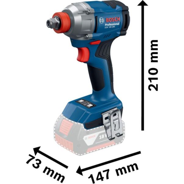 BOSCH Aku udarni odvrtač GDX 18V-285 Solo - bez baterije i punjača u L-Boxx koferu - 06019N2100