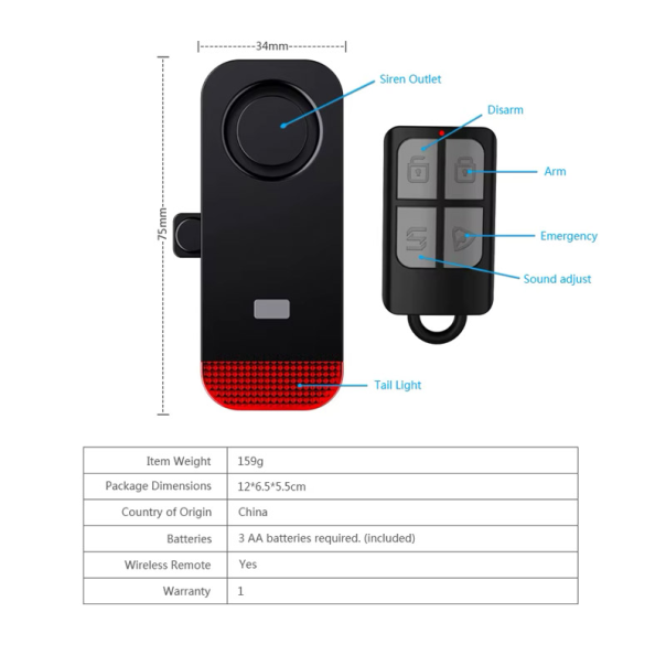 Alarm za bicikl ZD51 sa daljinskim upravljačem - 618566