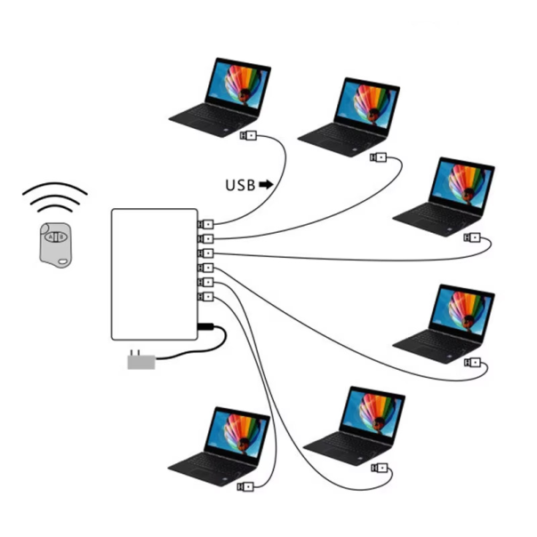 Alarmi za laptop JWD 10 porta beli - 221888