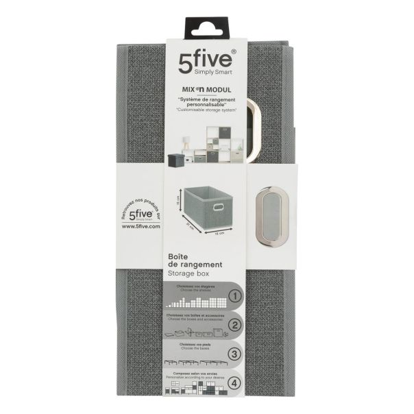 FIVE Kutija za odlaganje 15x31cm, svetlo siva - 160384C