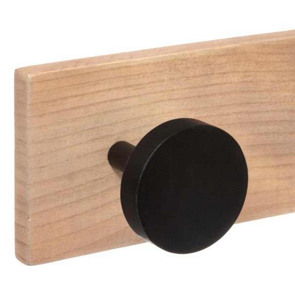 FIVE Čiviluk za odeću sa 6 kukica 58x7x8cm, drvo/crna - 173694-1