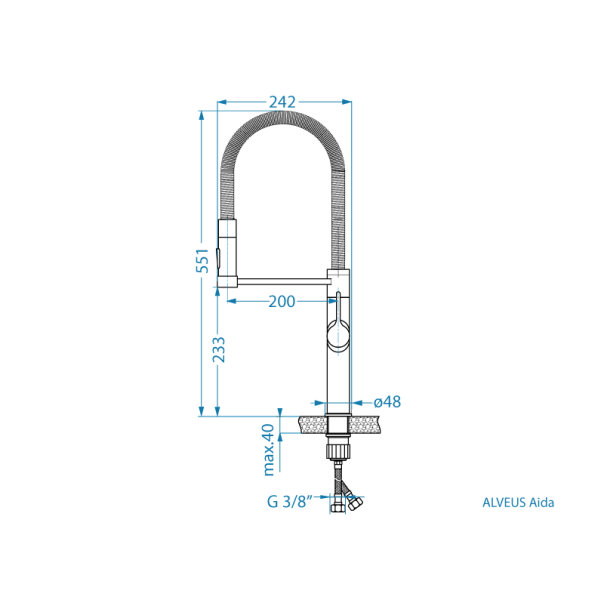 ALVEUS Slavina za sudoperu Aida S crna-mat - 1150841-1