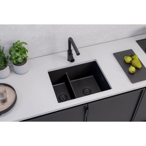 ALVEUS Sudopera Omni 50 G90 crna mat sa crnim sifonom. - 1150071