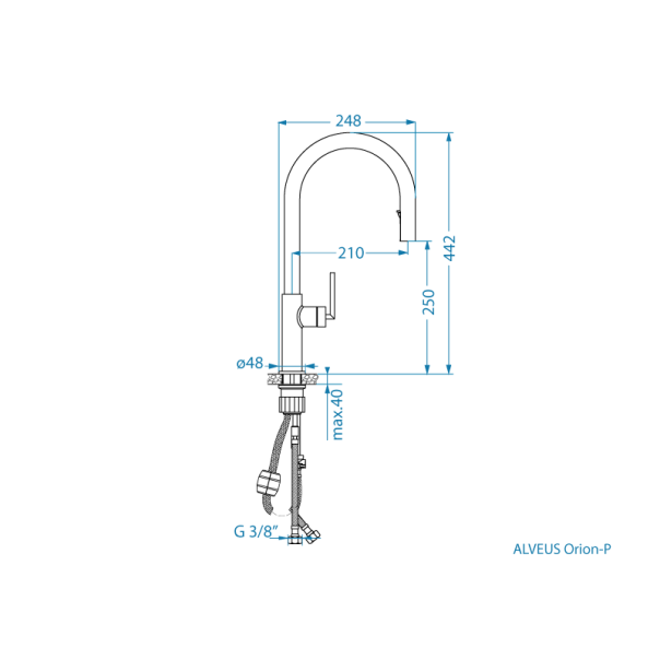 ALVEUS Slavina Orion P crna mat - 1150895