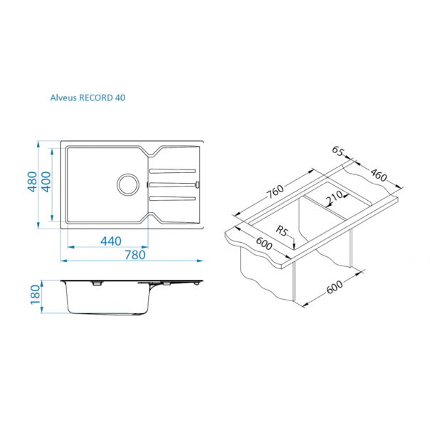 ALVEUS Sudopera Record 40 G91 crna - 1144466