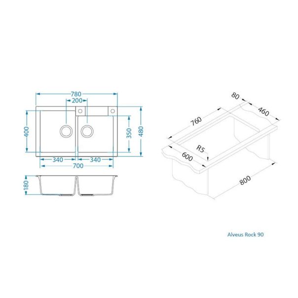 ALVEUS Sudopera Rock 90 G91 crna - 1090965