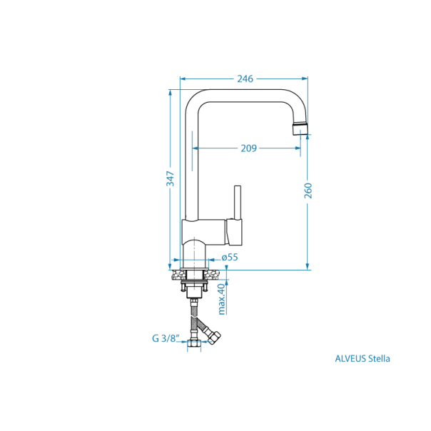 ALVEUS Slavina Stella crna mat - 1150925