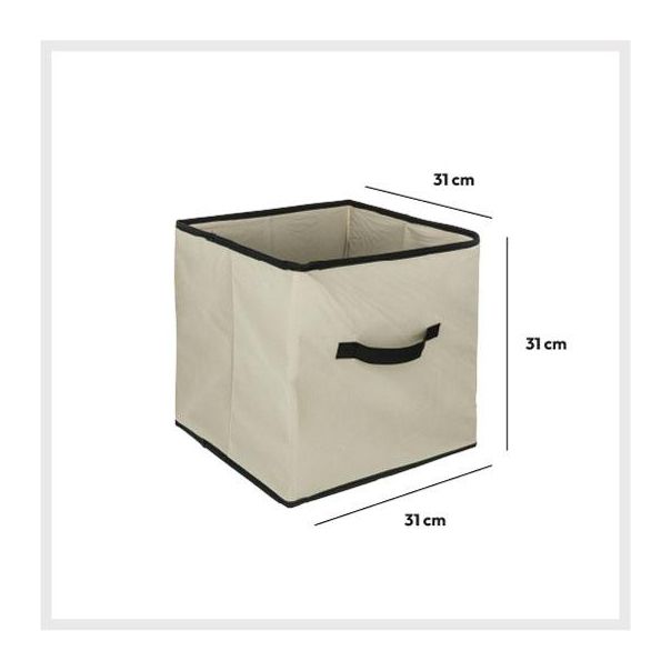 FIVE Kutija za odlaganje sa ručkom 31x31x31cm, bež - 130062-1