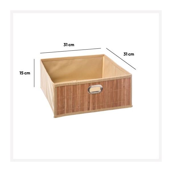 FIVE Korpa 31x15cm pp/bambus, braon - 155968A