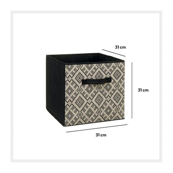 FIVE Kutija za odlaganje 31x31x31cm,crno/bela - 160451