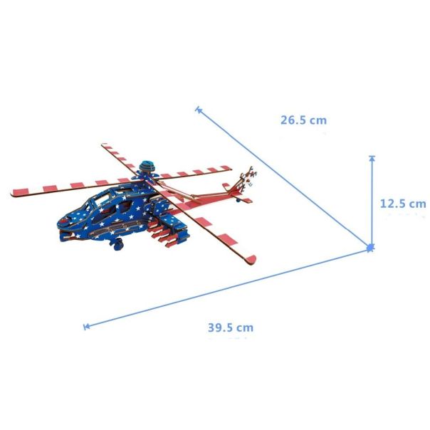 Helikopter američki apač - 3d slagalica - 51-1-1-1
