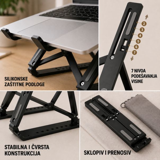 Podesivi stalak za laptop, sklopivi, 24,2×4,6×2,3 cm - EP3229050
