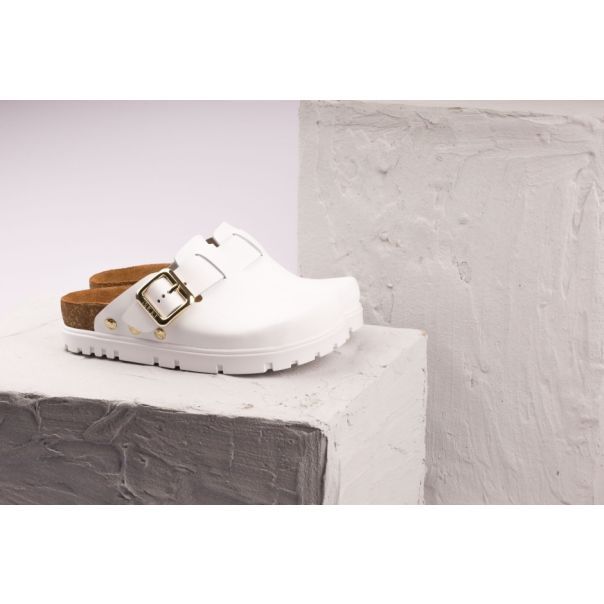 LEON Ženska papuča Andora -bela - 6000-BE