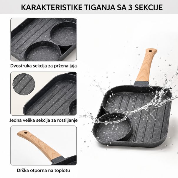 Grill tiganj sa 3 odeljka, ECO friendly - EP3221653