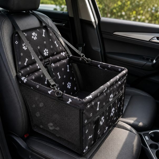 Torba za pse u vožnji, crna, 45x30x25 cm - EP3222608