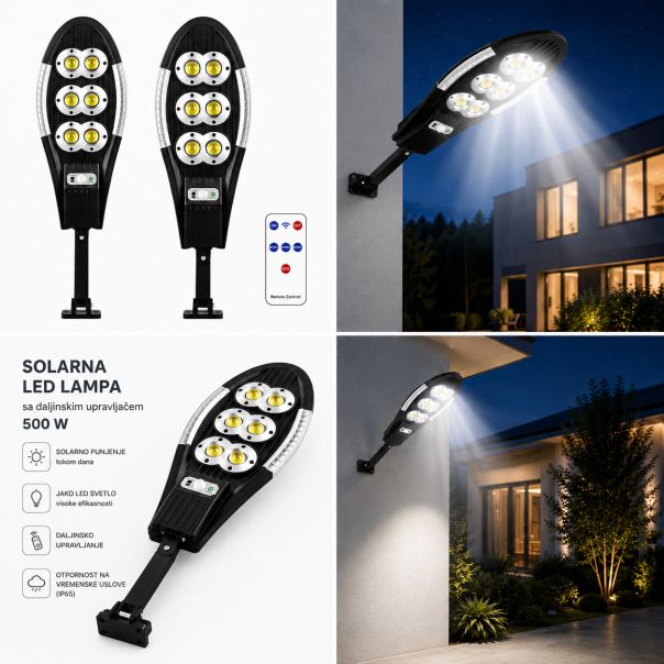 Solarna led lampa sa daljinskim upravljačem, 500 W - EP3221818