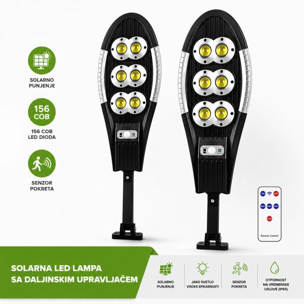 Solarna led lampa sa daljinskim upravljačem, 500 W - EP3221818