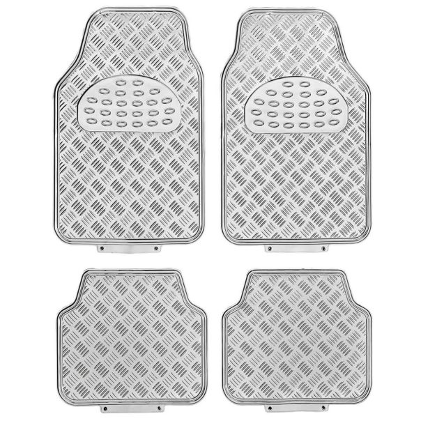 SUMEX Univerzalne gumene patosnice alu look 4kom srebrne - APA1000