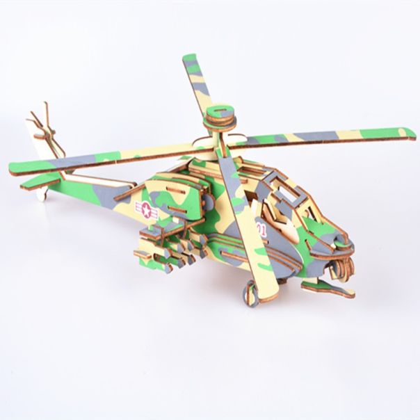 3d drvena slagalica Helikopter- Apač - 12-1-1-1