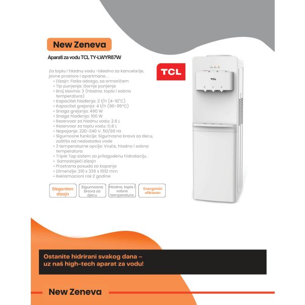 TCL Aparat za vodu TCL TY-LWYR87W dispenzer - EP3051964