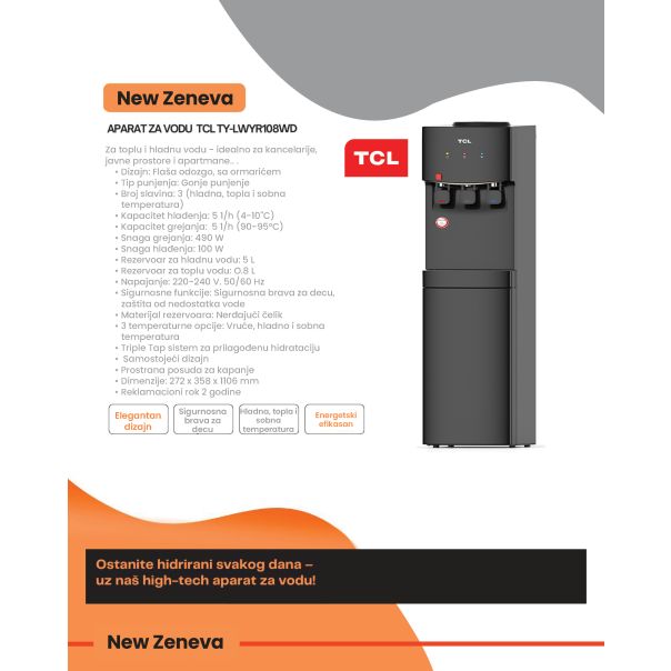 TCL Aparat za vodu TCL TYLWYR108WD dispenzer - 16810