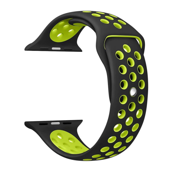 Narukvica za Apple Watch Sport Silicone Strap black green M/ L 42/ 44/ 45 mm - 042440