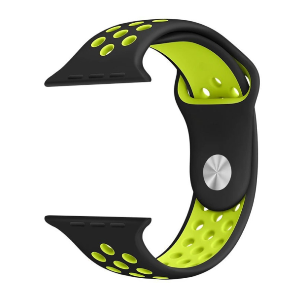 Narukvica za Apple Watch Sport Silicone Strap black green S/ M 38/ 40/ 41 mm - 042439