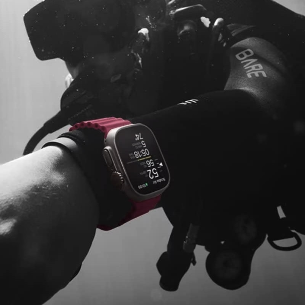 Narukvica za Apple Watch Ultra Ocean Band wine red 49/ 45/ 44/ 42 mm - 059288