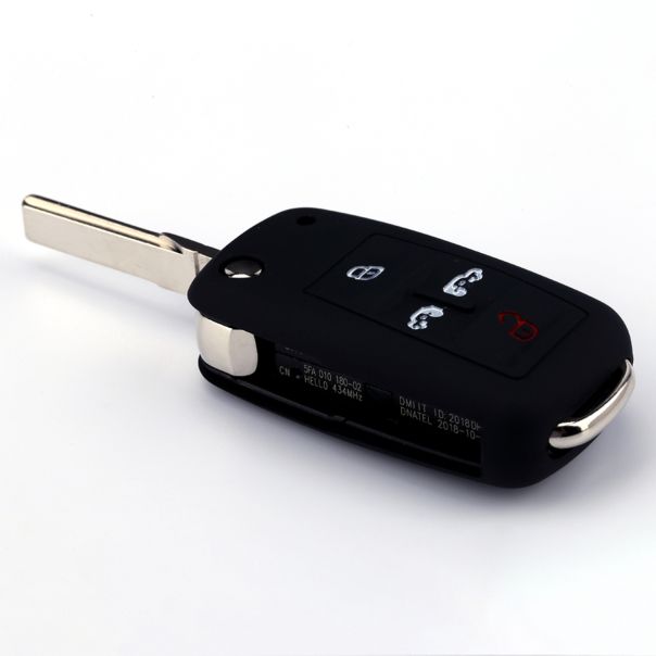 888 CAR ACCESSORIES Silikonska navlaka za ključeve crna Volkswagen - APT1001.09.B