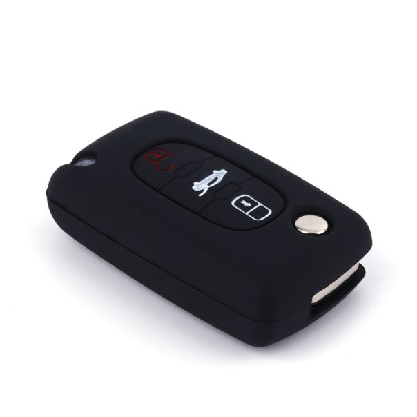 888 CAR ACCESSORIES Silikonska navlaka za ključeve crna Peugeot - APT1002.02.B