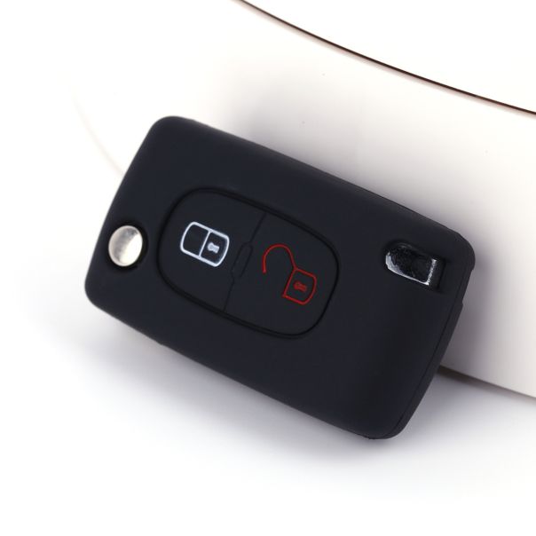 888 CAR ACCESSORIES Silikonska navlaka za ključeve crna Peugeot - APT1002.01.B