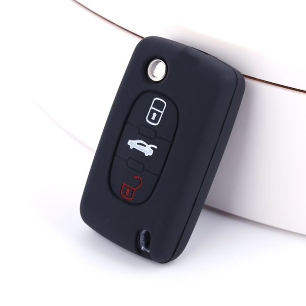 888 CAR ACCESSORIES Silikonska navlaka za ključeve crna Peugeot - APT1002.02.B