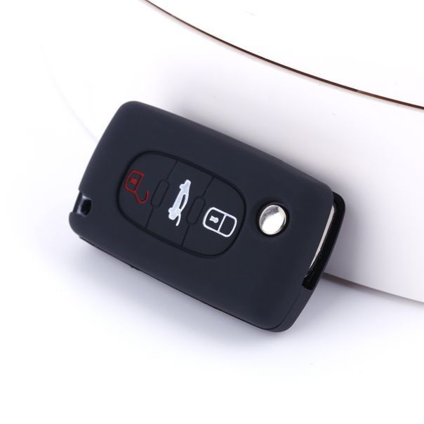 888 CAR ACCESSORIES Silikonska navlaka za ključeve crna Peugeot - APT1002.02.B