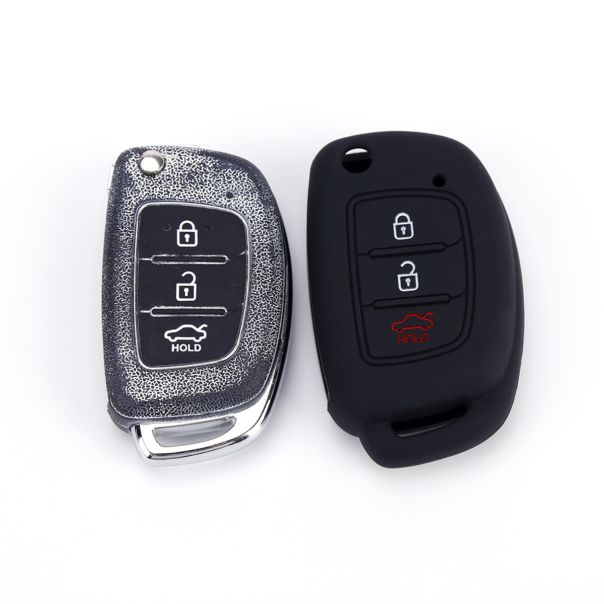 888 CAR ACCESSORIES Silikonska navlaka za ključeve crna Hyundai - APT1007.07.B