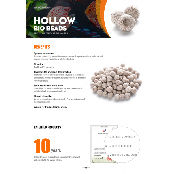 Nanobit Aqua Clean Hollow bio beads - EP3105483