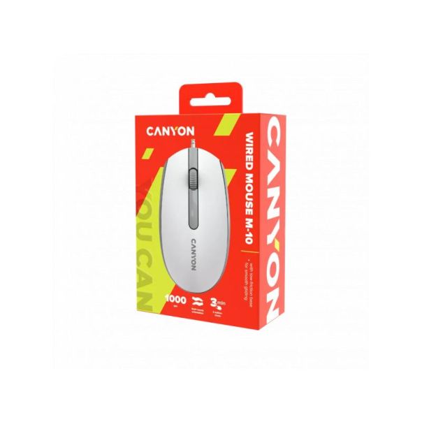 CANYON Miš Wired optical with 3 buttons DPI 1000 with 1 - AR2CNECMS10WG