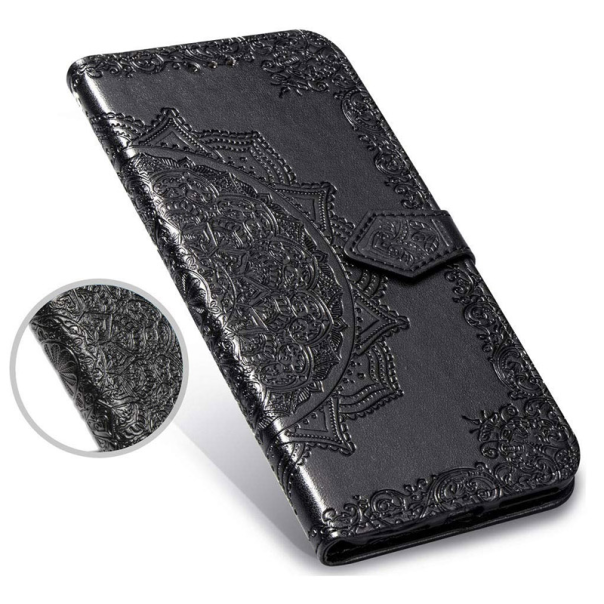 Maska za iPhone X/ XS crna na preklop Arabesque flip - 036964-1