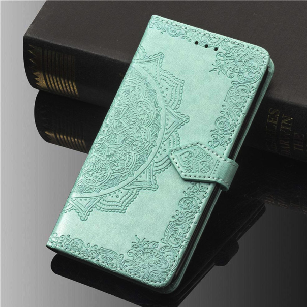 Maska za iPhone X/ XS zelena na preklop Arabesque flip - 036966