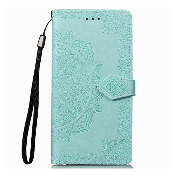 Maska za iPhone X/ XS zelena na preklop Arabesque flip - 036966