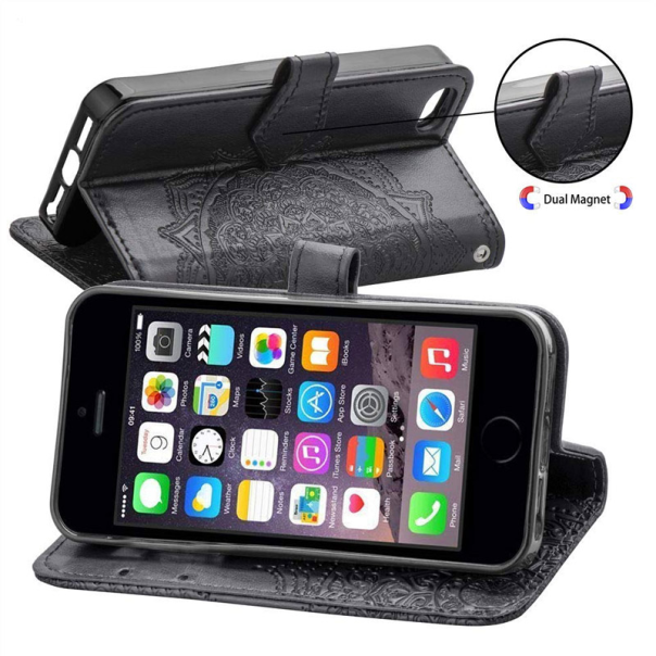 Maska za iPhone XS Max crna na preklop Arabesque flip - 036970