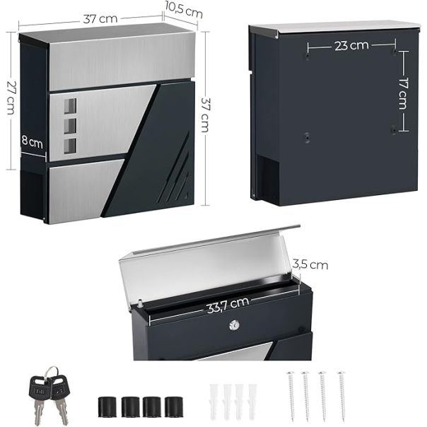 GOLD STANDARD Poštansko sanduče Alberobello, 370x365x110mm, sa 2 ključa - MD061